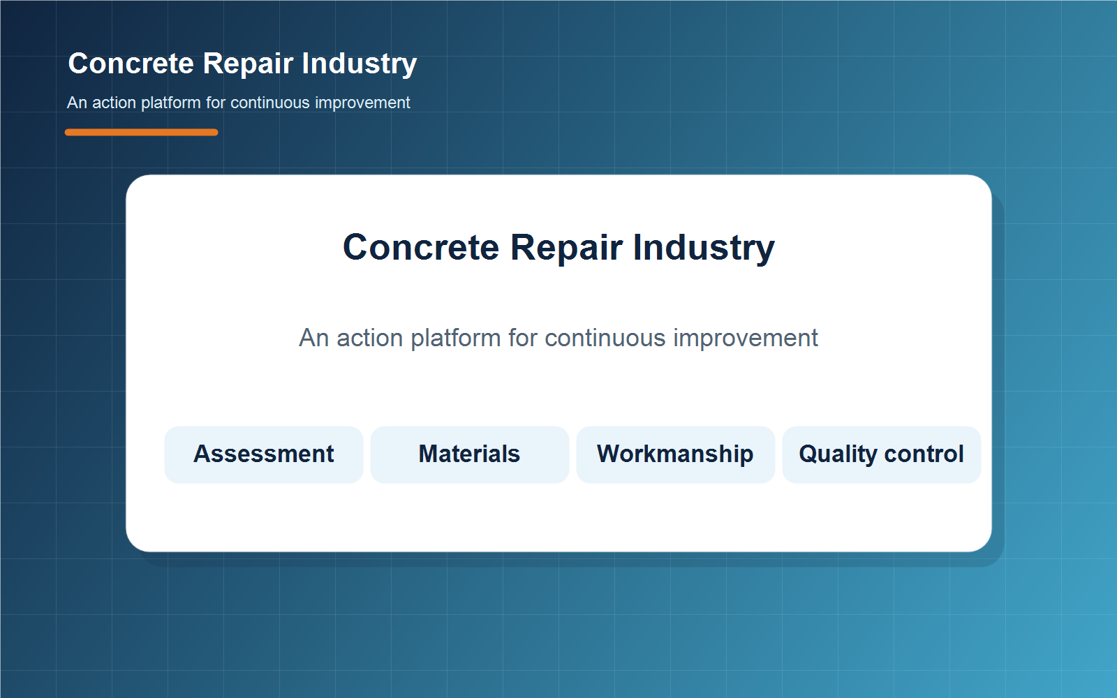 Concrete repair industry improvement framework